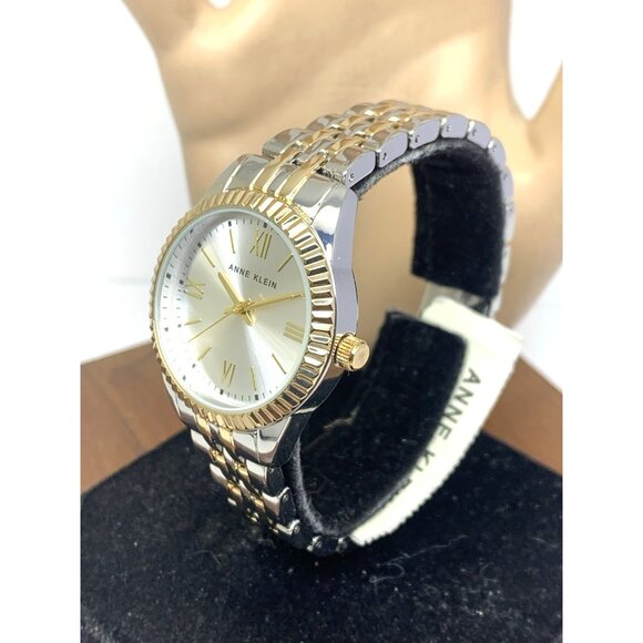 Anne Klein Womens Watch AK-5087 Quartz Silver Dial Two Tone Stainless Steel 30mm